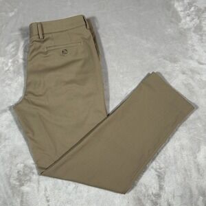 Mizzen + Main Helmsman Pants Men 34x30 Beige Chino Performance Golf Made In USA